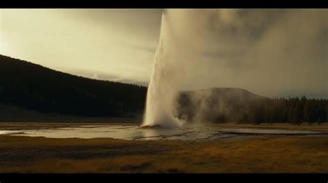 Premium AI Image | A geyser erupts in yellowstone national park.