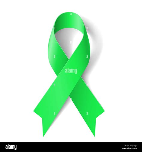 Kidney cancer awareness green ribbon on white background Stock Photo - Alamy