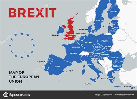 Brexit Poster Map European Union Country Names Print Map Web Stock ...