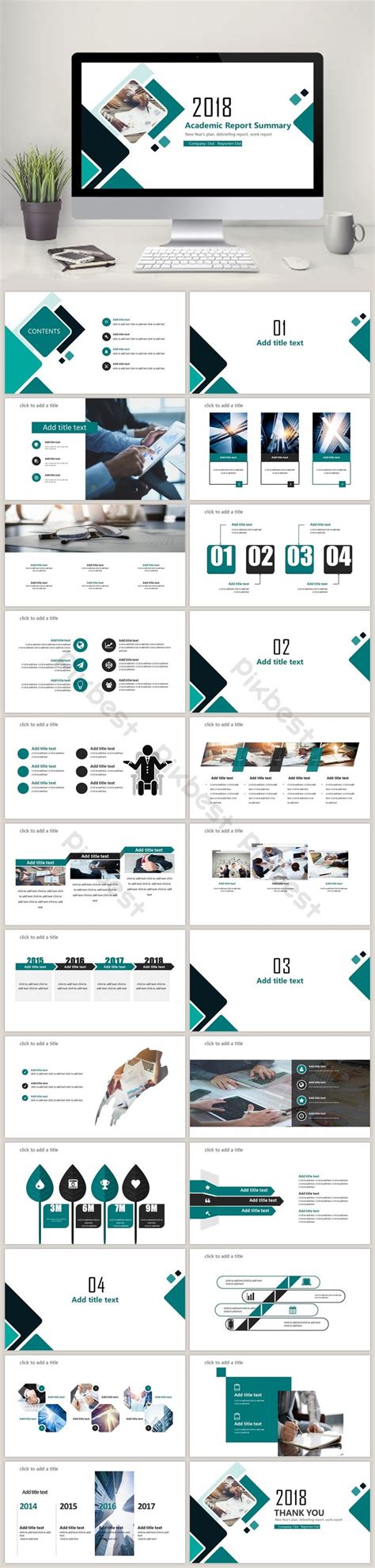 blue academic report dynamic ppt template | PowerPoint PPTX Free ...