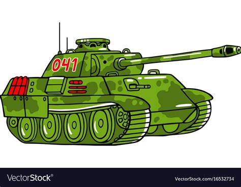 Cartoon tank isolated vector image on VectorStock | Drawing for kids ...