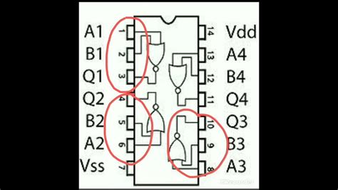 4 NOR Gate ic pin diagram IC 7402 - YouTube