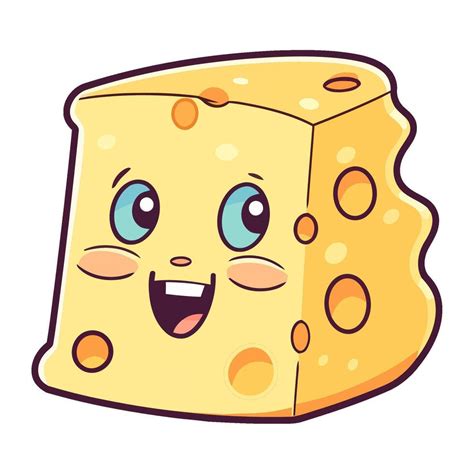 Cheese slice cartoon character illustration 49474001 Vector Art at Vecteezy