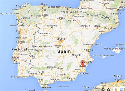 Murcia on Map of Spain