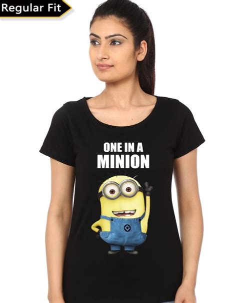 One In A Minion Girl’s Black T-Shirt | Swag Shirts