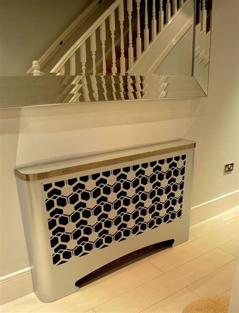 Modern hallway radiator cover in geometric CUBIC design | Modern ...