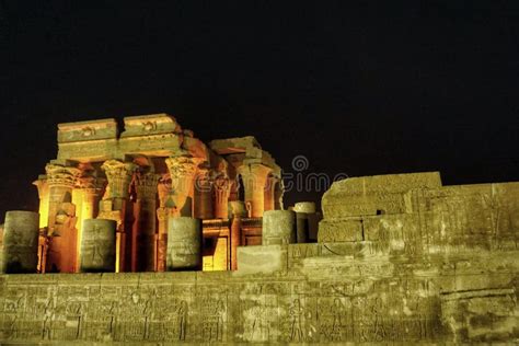 Kom Ombo Temple at Night in Egypt Stock Image - Image of cultural ...