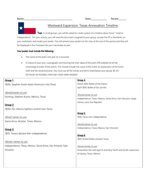 Westward Expansion: Texas Annexation Timeline - DocsLib