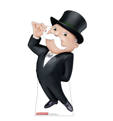 Life-size Cardboard Cutout of Mr. Monopoly Moustache Twirl | 5112