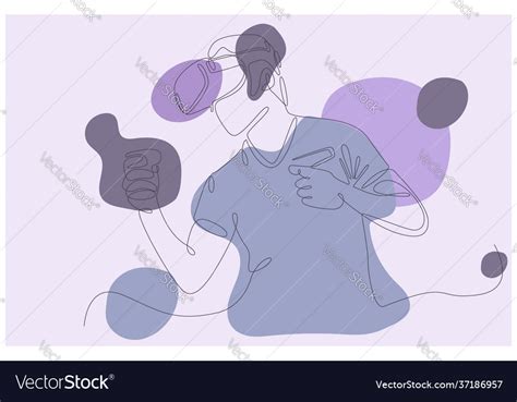 Human playing virtual reality background Vector Image