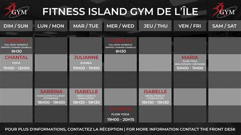 Island Gym - Class Schedule