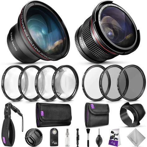 52MM Professional Accessory Kit for Nikon DSLR Bundle with Altura Photo Fisheye and Wide Angle ...