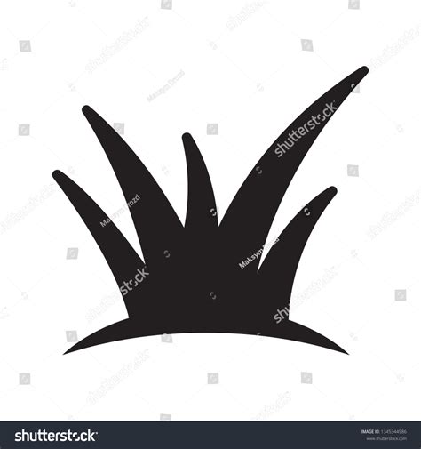 Grass Icon Flat Design Black Color Stock Vector (Royalty Free) 1345344986 | Shutterstock