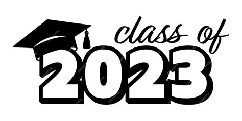 Premium Vector | Class of 2023 with graduation cap