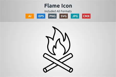 Flame Vector Outline Icon Graphic by abidehtisham198 · Creative Fabrica