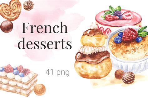 French desserts | Food Illustrations ~ Creative Market