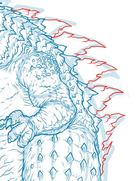 How To Draw Godzilla 2014, Step by Step, Drawing Guide, by KingTutorial ...