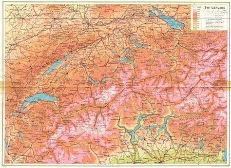 SWITZERLAND. Switzerland 1930 old vintage map plan chart