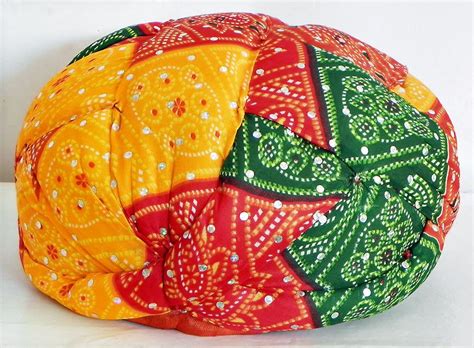 Rajasthani Pre Stitched Tie and Dye Multicolor Turban