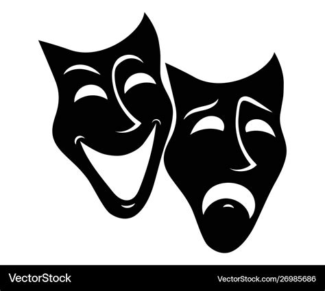 Theatre masks drama and comedy Royalty Free Vector Image