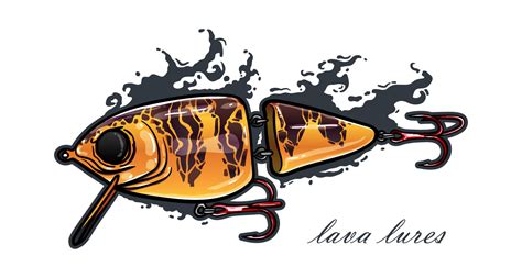 jointed minnow fishing lures vector. with lava color. greeting cards advertising business ...