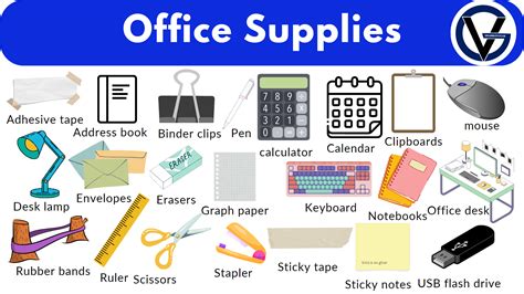 Office Supplies List | Office supplies list, Supply list, Office essentials list