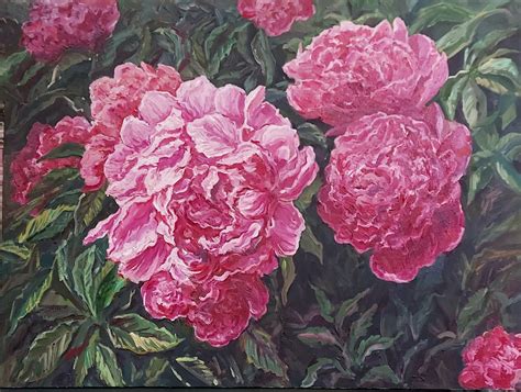 Peony painting Original Pink Peony Flowers Oil Painting pink | Etsy