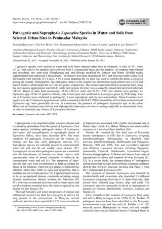 Pathogenic and Saprophytic Leptospira species in water and soils from selected urban sites in ...