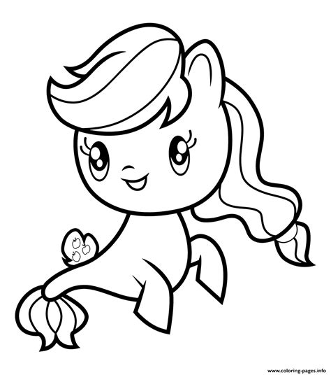 Applejack Sea Pony MLP Cutie Mark Crew Coloring page Printable