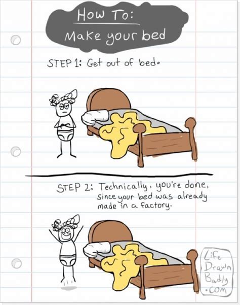 Making Your Bed in 2 Easy Steps | Funny memes, Make your bed, Make it yourself