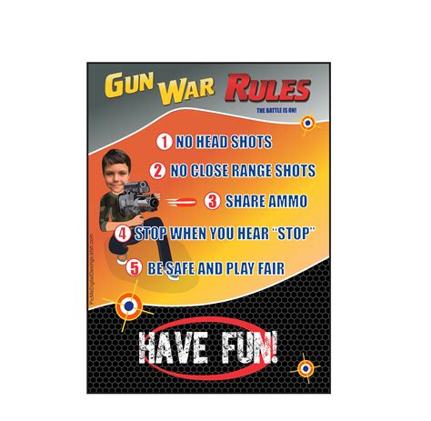 Nerf Gun Party Rules Nerf Party Rules Dart Party Rules | Etsy