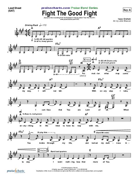 Fight The Good Fight Sheet Music PDF (Equippers Church) - PraiseCharts