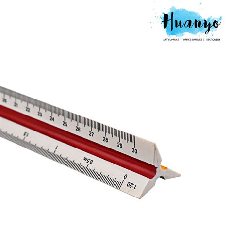 High Precision Technical Drawing Triangular Scale Ruler 30cm (A - 1:20 ...