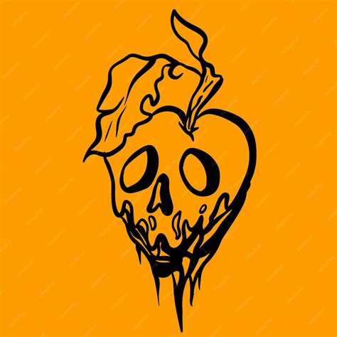 Premium Vector | Apple skull halloween cartoon mascot vector design scarry