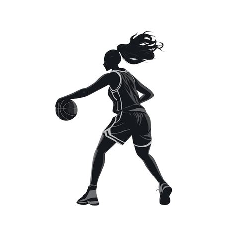 Women professional basketball player silhouette | Premium AI-generated vector