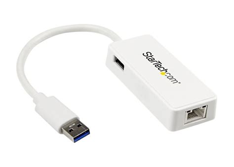 StarTech.com USB 3.0 to Gigabit Ethernet NIC Network Adapter w/USB Port ...