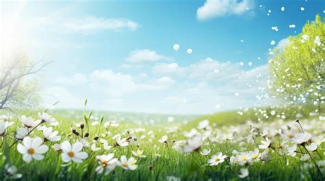 Premium AI Image | April sunny spring nature background