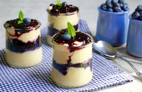 Blueberry Custard Parfait is blueberry compote with vanilla custard