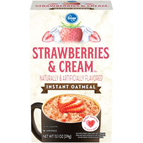 Kroger® Strawberries & Cream Instant Oatmeal Packets, 10 ct / 1.31 oz - Kroger