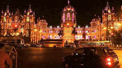 CST Railway Station Mumbai At Night - Fast Motion Video - YouTube