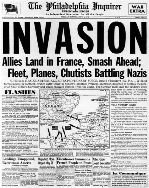 D-Day invasion of France: See WW2 newspaper headlines (1944) - Click Americana