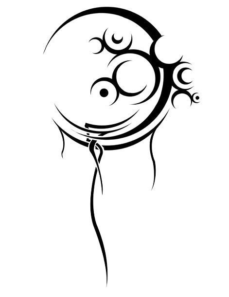 Abstract Tribal Moon Tattoo Design