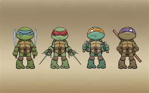 HD wallpaper: Teenage Mutant Ninja Turtles chibi illustration, minimalism, TMNT | Wallpaper Flare