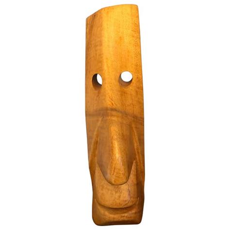 Abstract Carved Wooden Face Sculpture at 1stDibs