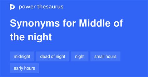 Middle Of The Night synonyms - 147 Words and Phrases for Middle Of The ...