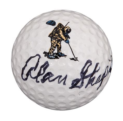 Lot Detail - Alan Shepard Autographed Commemorative "Moonball" Spalding Golf Ball (Beckett)