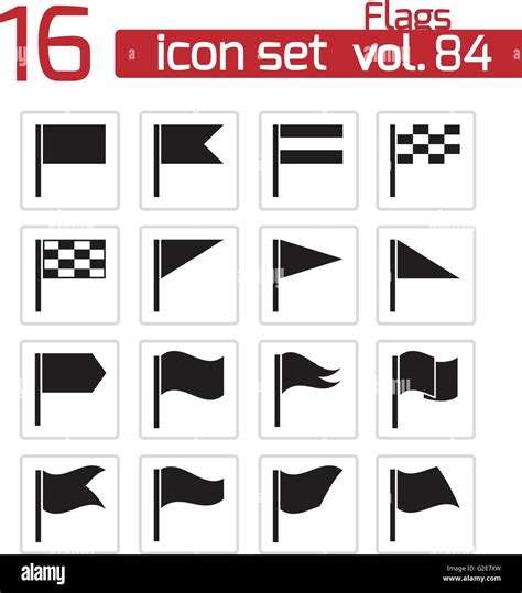 Vector black flag icons set on white background Stock Vector Image ...