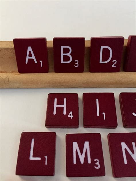 Individual Scrabble Tiles Vintage Maroon Smoothed Edges | Etsy