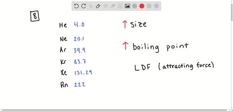 SOLVED:The boiling points of the noble gases incr…