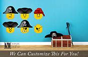 minifig emotion head faces wall decor vinyl decal digital print graphic for you kids brick ...